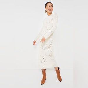 Moon River Cream  Knit Maxi Dress - Size Small